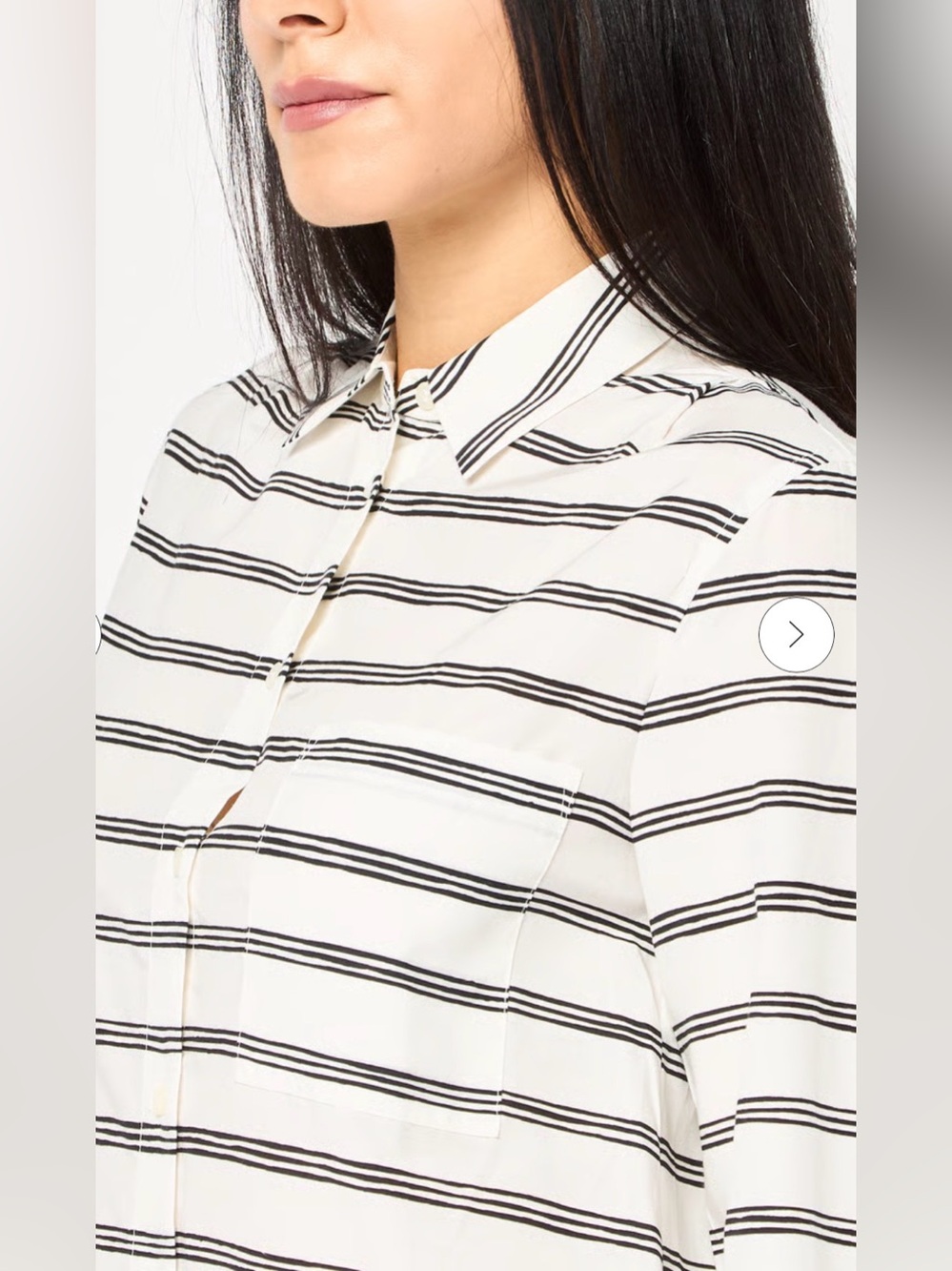 NWOT Women’s Lacoste🐊Spread Collar Long Sleeve Striped Shirt Size 34 (US 2/4) - Picture 5 of 11